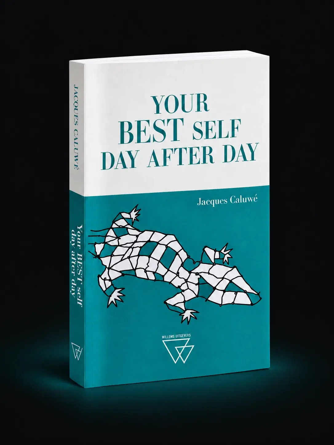 The book Your BEST Self Day After Day by Jacques Caluwé, its cover carrying the salamander drawn as a network of segments
